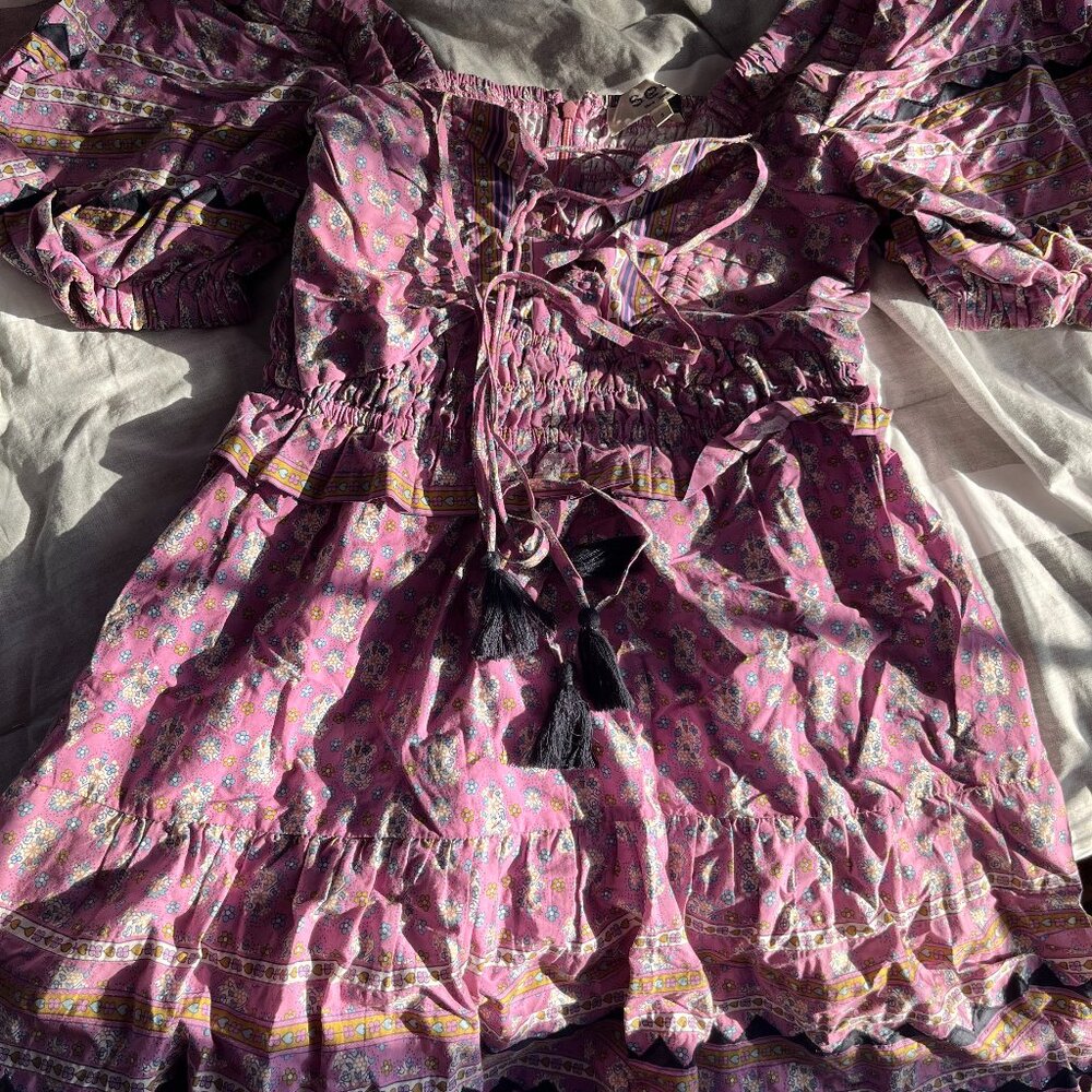 SEA New York Perry Puff-Sleeve Mini Dress Size S